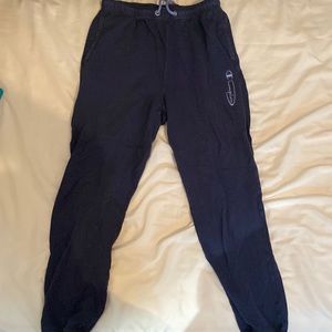 dark blue and purple champion sweats